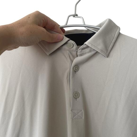 Rhône Men’s Regatta Piqué Performance Polo Short Sleeve Beige Sand color LARGE - Picture 5 of 9